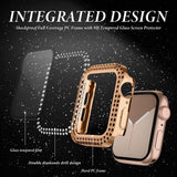 Apple Watch SE/6/5/4 (44mm) Hårdt Plast Cover m. Indbygget Skærmbeskyttelse - Rose Gold & Rhinsten