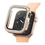 Apple Watch SE/6/5/4 (40mm) Hårdt Plast Cover m. Indbygget Skærmbeskyttelse - Rose Gold & Rhinsten