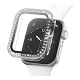 Apple Watch SE/6/5/4 (40mm) Hårdt Plast Cover m. Indbygget Skærmbeskyttelse - Gennemsigtig & Rhinsten