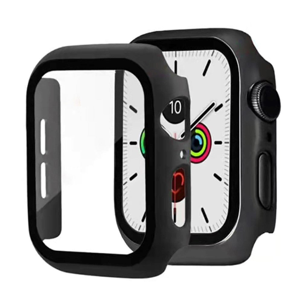 Apple Watch 9/8/7 (41mm) Hård Plast Case m. Indbygget Skærmbeskyttelse - Sort