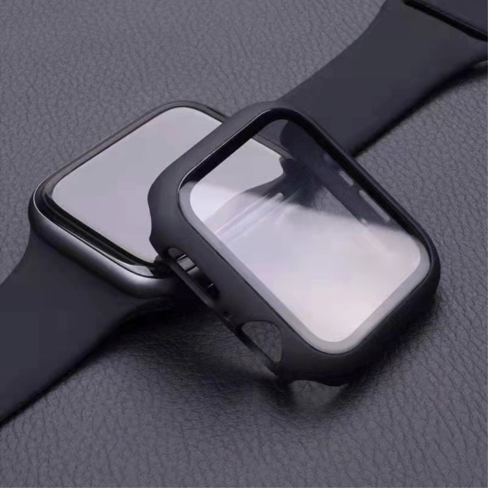 Apple Watch 9/8/7 (41mm) Hård Plast Case m. Indbygget Skærmbeskyttelse - Sort