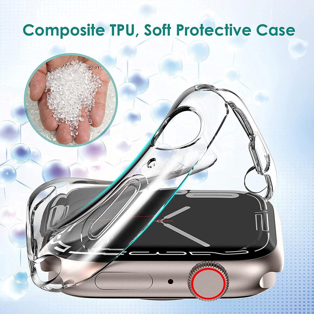 Apple Watch 9/8/7 (41mm) Fleksibelt Plast Case - Gennemsigtig