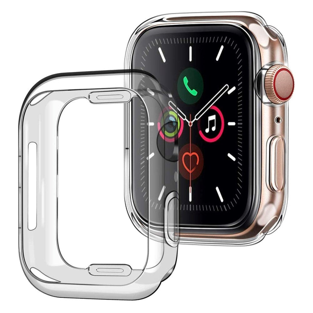 Apple Watch 9/8/7 (45mm) Fleksibel Plastik Case m. Indbygget Skærmbeskyttelse - Gennemsigtig