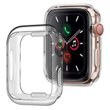 Apple Watch 9/8/7 (45mm) Fleksibel Plastik Case m. Indbygget Skærmbeskyttelse - Gennemsigtig