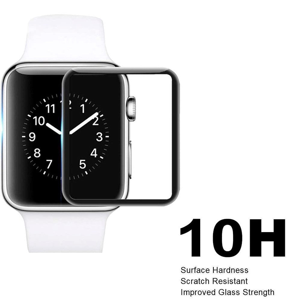 Apple Watch 9/8/7 (41mm) Hærdet Glas - Skærmbeskyttelse - Sort