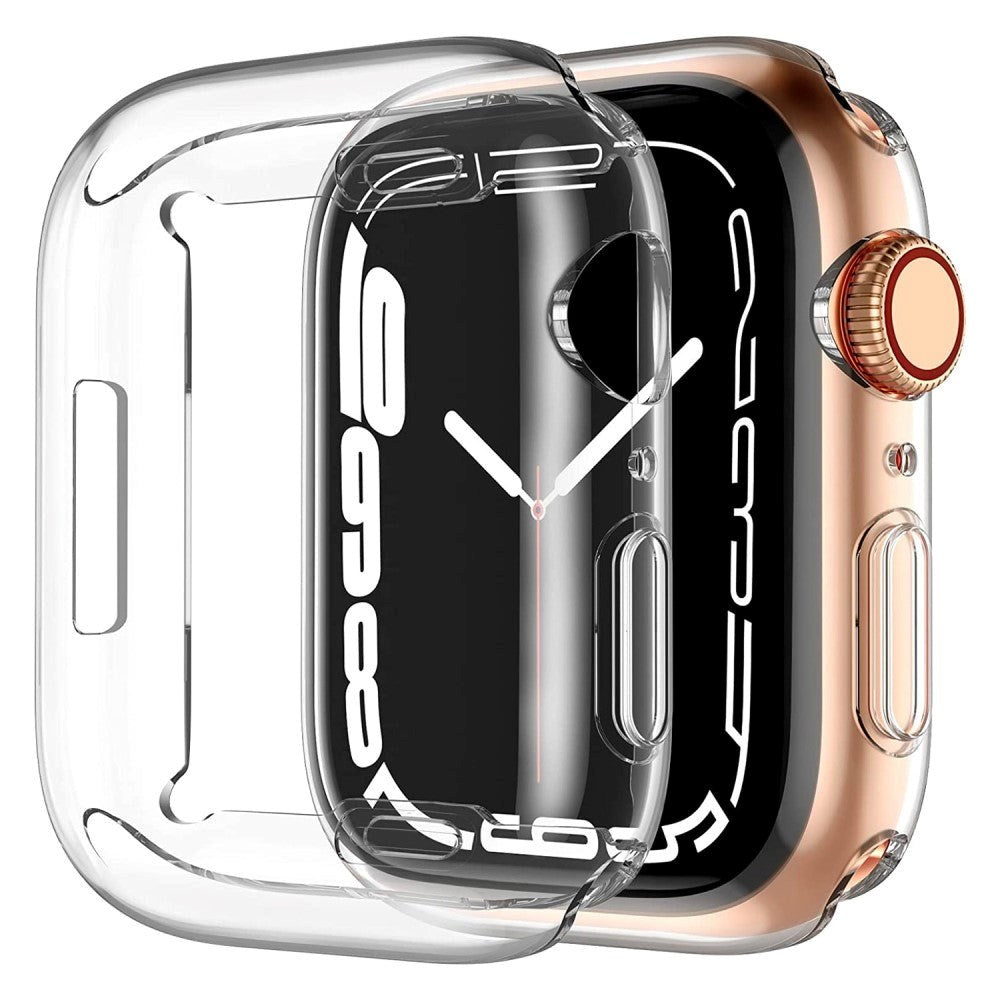 Apple Watch 9/8/7 (45mm) Fleksibelt Plast Case m. Indbygget Skærmbeskyttelse - Gennemsigtig