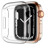 Apple Watch 9/8/7 (41mm) Fleksibelt Plast Case m. Indbygget Skærmbeskyttelse - Gennemsigtig