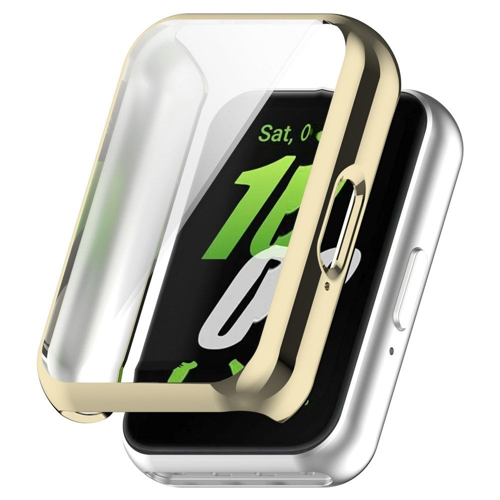 Samsung Galaxy Fit3 Fleksibelt Plastik Cover m. Indbygget Skærmbeskytter - Guld