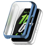 Samsung Galaxy Fit3 Fleksibelt Plastik Cover m. Indbygget Skærmbeskytter - Blå