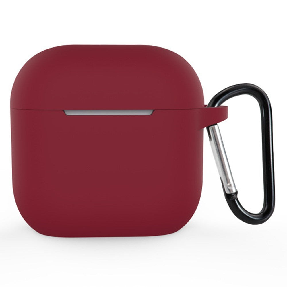 Apple AirPods (4. Gen.) Silikone Cover inkl. Karabinhage - Mørkerød