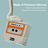 Apple AirPods (4. Gen.) Silikone Cover m. Kassettebånd Design & Karabinhage - Lyserød