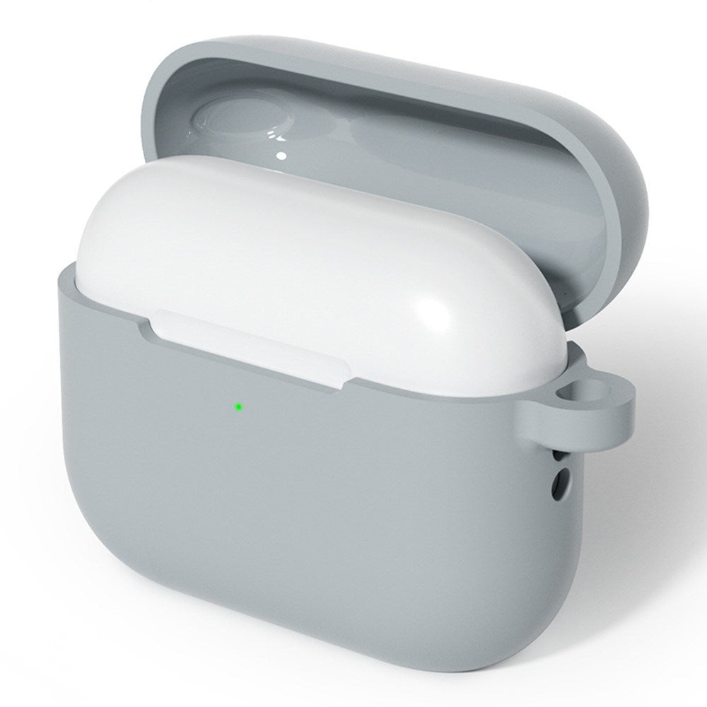 Apple AirPods Pro (3. gen.) Cover m. Karabinhage - Silikone - Grå