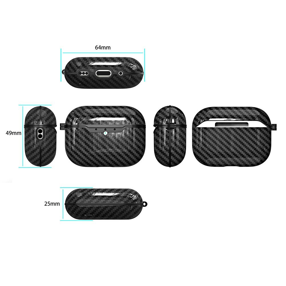 Carbon Plast Cover til Apple AirPods Pro (3. gen.) - Rød