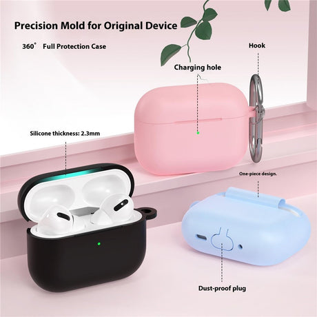 Silikone Cover til Apple AirPods Pro (3. gen.) - Karabinhage - Lyserød