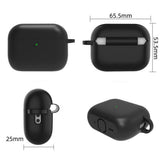 Silikone Cover til Apple AirPods Pro (3. gen.) - Karabinhage & Rengøringspen - Grey