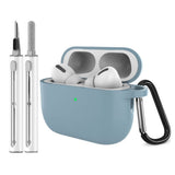 Silikone Cover til Apple AirPods Pro (3. gen.) - Karabinhage & Rengøringspen - Baby Blue