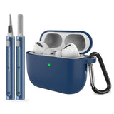 Silikone Cover til Apple AirPods Pro (3. gen.) - Karabinhage & Rengøringspen - Midnight Blue