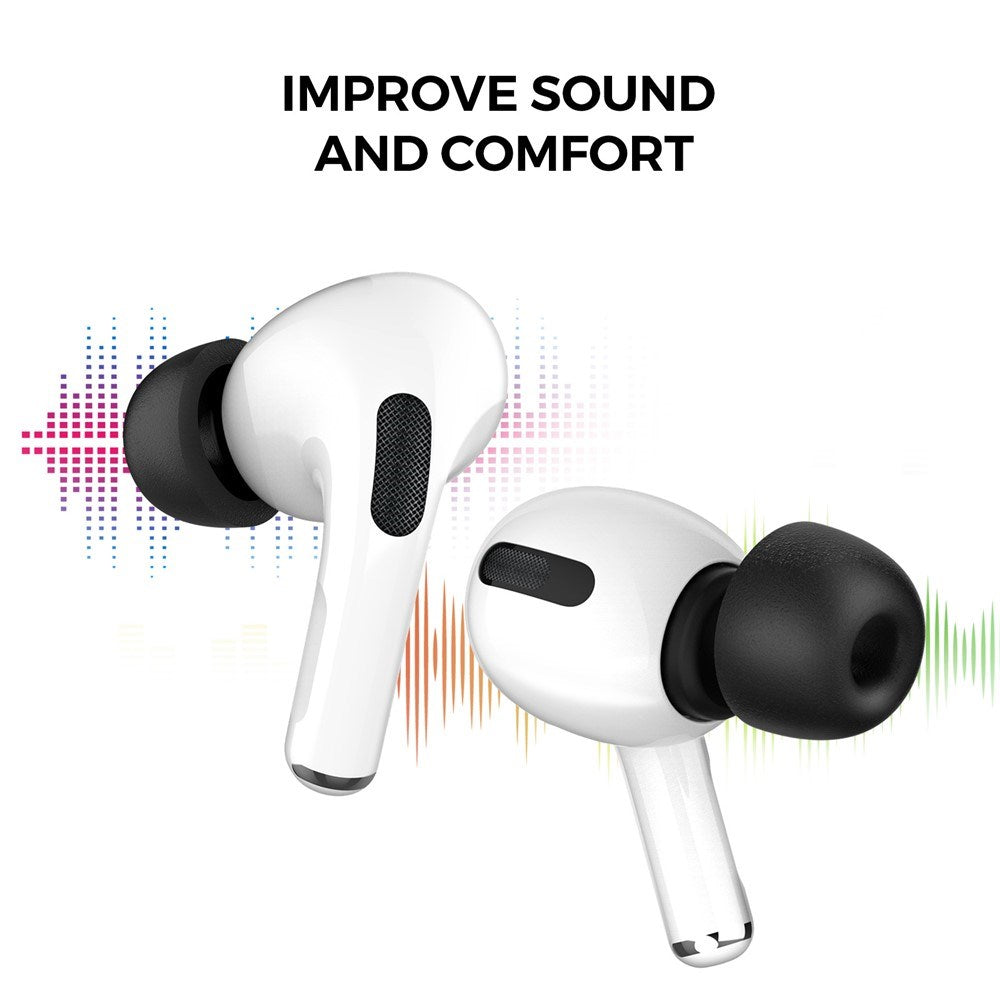 AirPods Pro (1. & 2. Gen.) AHASTYLE Ørepropper i Memory Foam - 3 Par - S / M / L - Sort