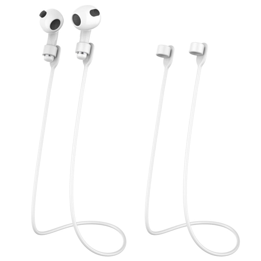 AirPods / AirPods Pro Fleksibel Silikone Neck Strap - Hvid