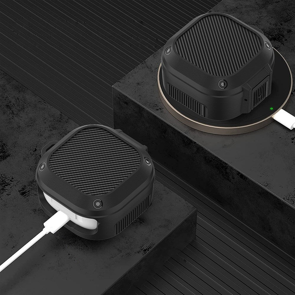 Samsung Galaxy Buds2 / Buds2 Pro / Buds Pro / Buds Live Hybrid Cover m. Karabinhage - Blå