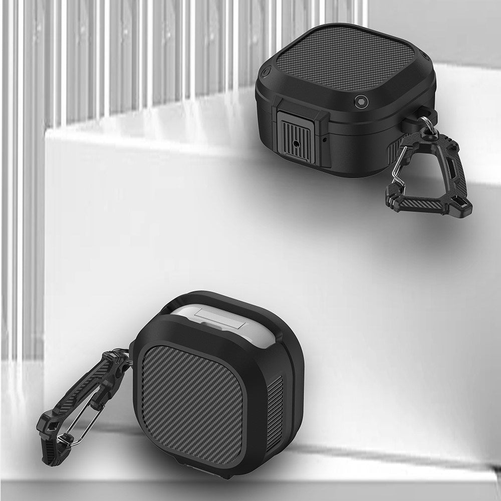 Samsung Galaxy Buds2 / Buds2 Pro / Buds Pro / Buds Live Hybrid Cover m. Karabinhage - Sort / Rød