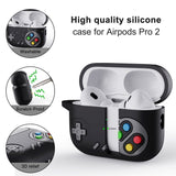 Apple Airpods Pro 2nd Gen (2022) Silikone Cover Spillekonsol m. Karabinhage - Blå