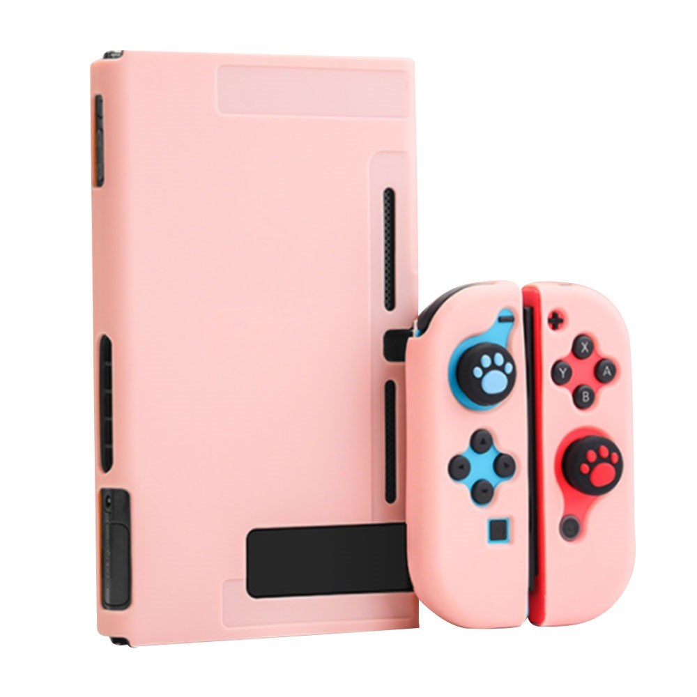 Nintendo Switch / OLED Kontroller & Konsol Silikone Cover Sæt - Lyserød