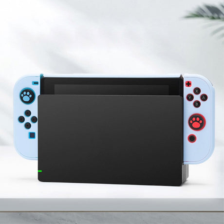 Nintendo Switch / OLED Kontroller & Konsol Silikone Cover Sæt - Blå