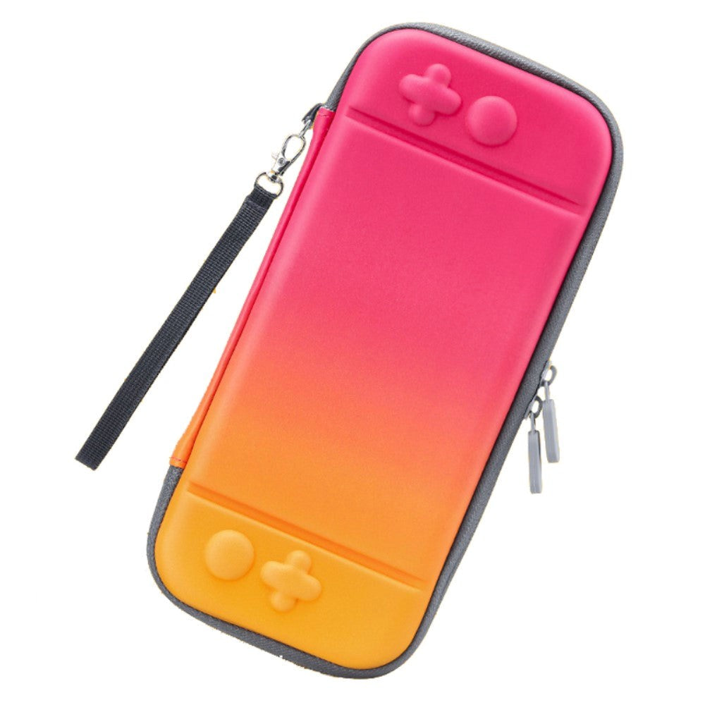 Nintendo Switch / Switch OLED Opbevaringscase m. Lynlås - Rød / Orange