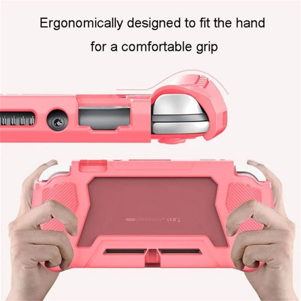 Nintendo Switch Lite 360° Plastik Cover m. Skærmbeskyttelse - Pink