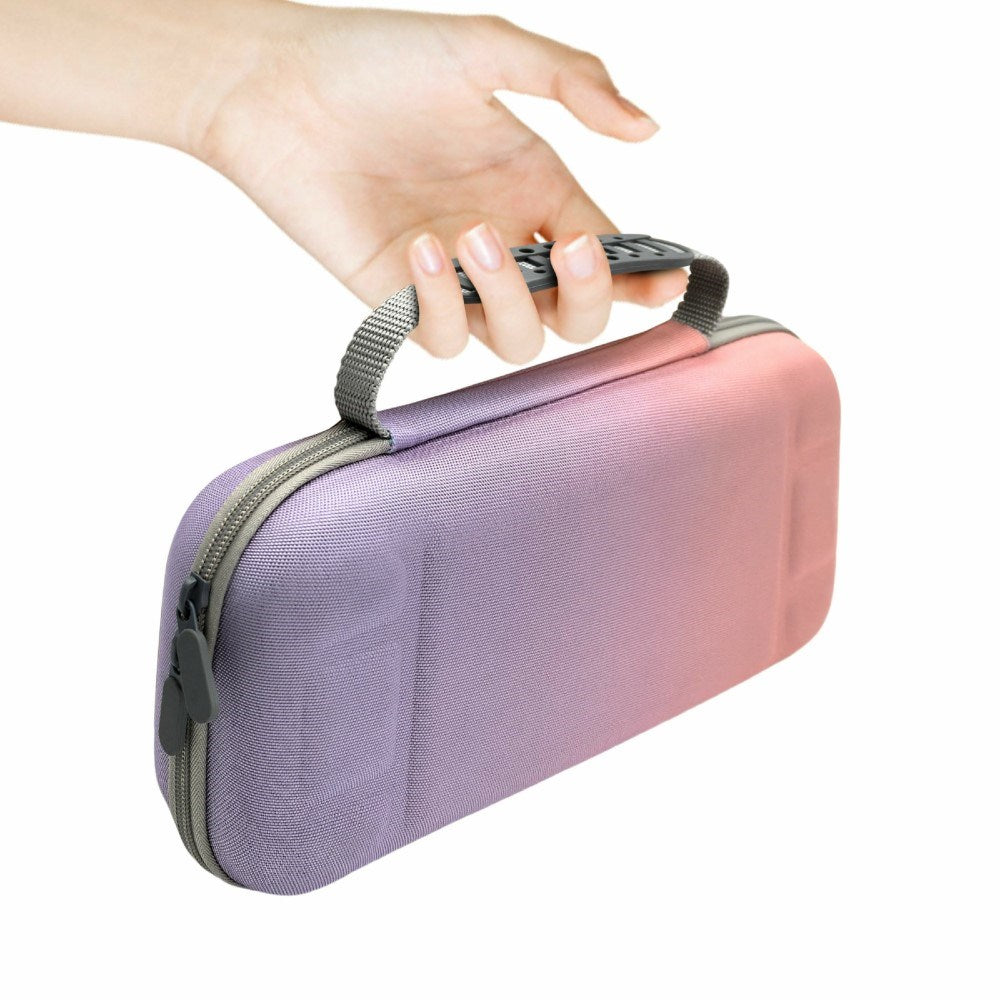 Nintendo Switch 2 Rejsetaske m. Lommer & Håndtag - Lilla / Grøn