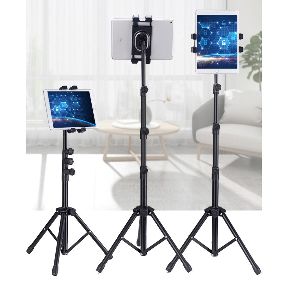 Tripod Tablet Stander I Metal m. 360° Rotation & Taske - Sort