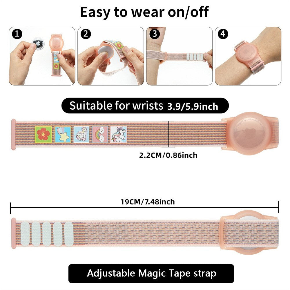 AirTag 1. & 2. Gen. Nylon Rem til Børn - Enhjørning