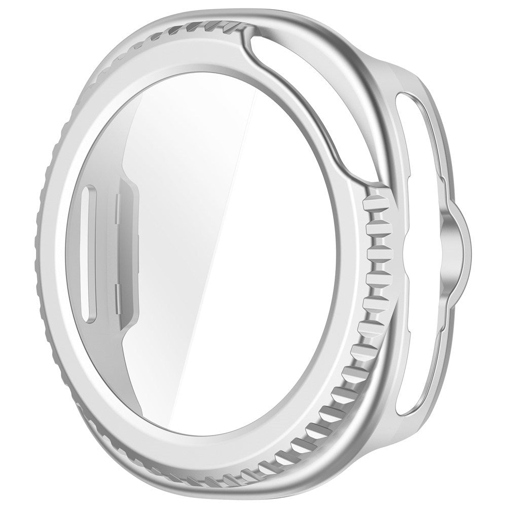Samsung Galaxy Watch 8 Classic (46mm) Plast Cover - Indbygget Skærmbeskyttelsesglas - Mat Sølv