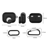 Apple Airpods Pro Cover m. AirTag Holder og Karabinhage - Sort