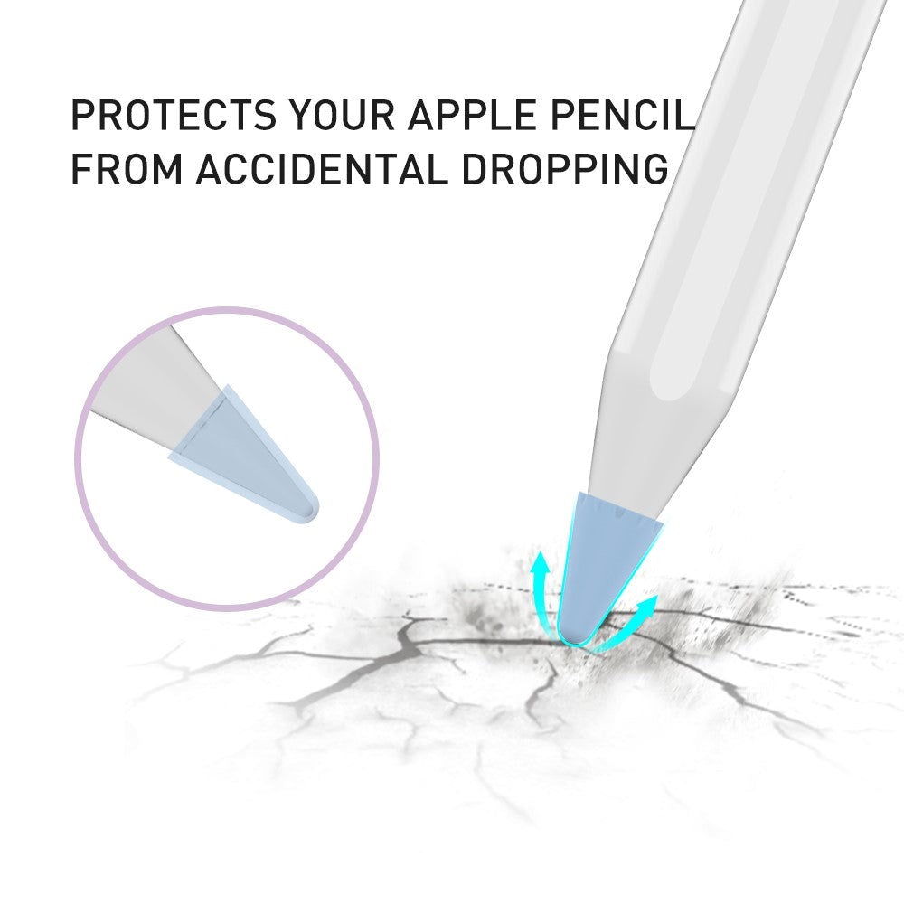 Apple Pencil 1 & 2. Gen Pen Tip Cover 8 Stk. Blå / Sort / Grå / Hvid