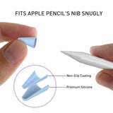 Apple Pencil 1 & 2. Gen Pen Tip Cover 8 Stk. Blå / Sort / Grå / Hvid