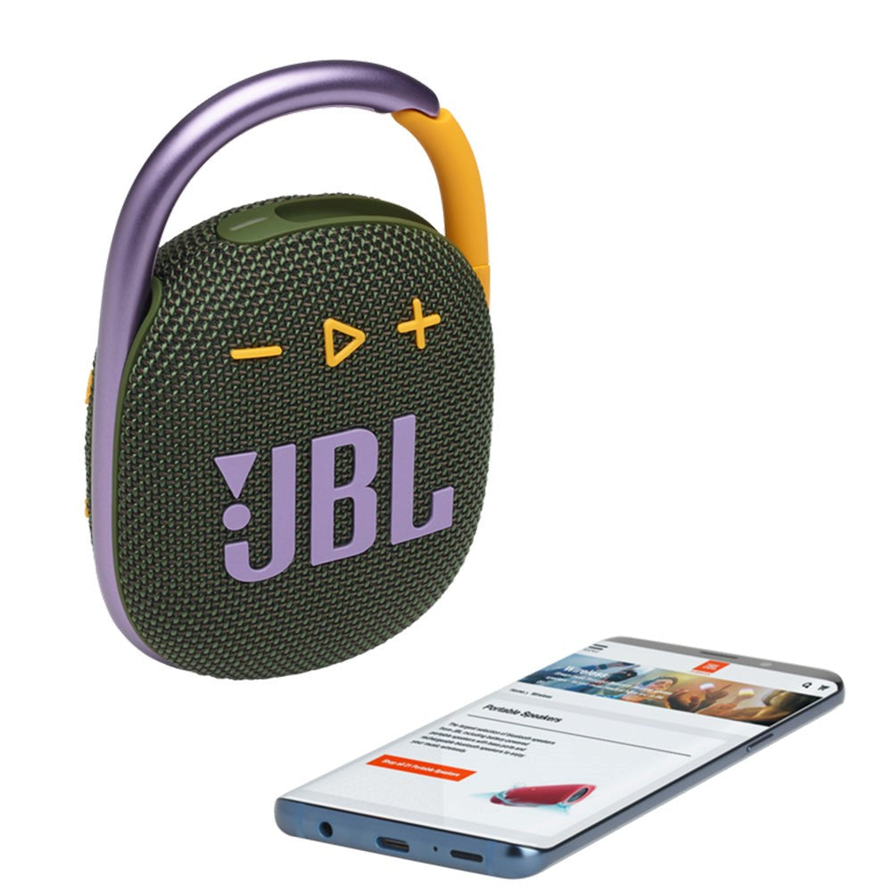 JBL CLIP 4 Støv- og Vandtæt Bluetooth Højtaler m. Karabinhage - Grøn