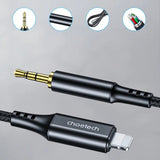 Choetech Lightning til 3.5mm Minijack Kabel - 1m - Sort