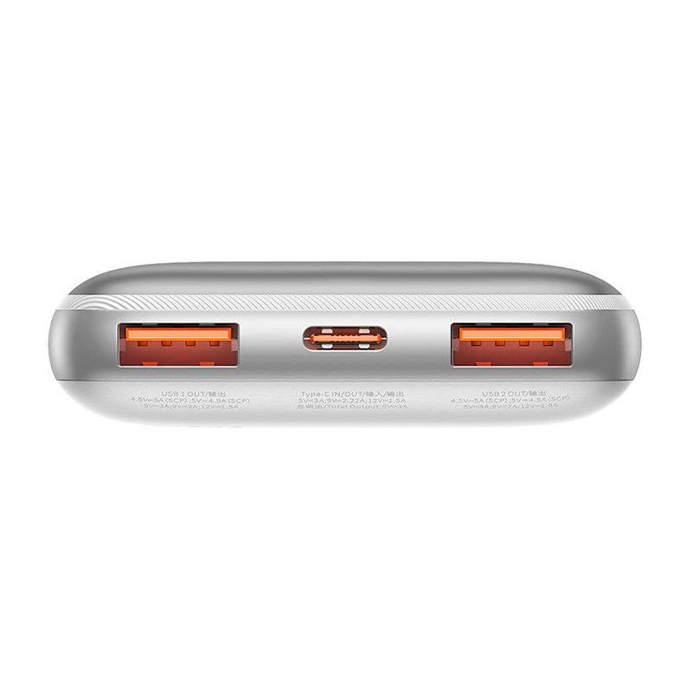 Baseus Bipow Pro Powerbank 22.5W 10.000mAh 2 x USB-A / USB-C - Hvid