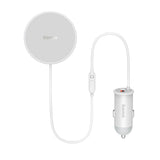 Baseus Magnetisk Biloplader 15W + USB-A 25W - Til Ventilation - MagSafe Kompatibel - Hvid