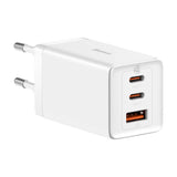 Baseus GaN5 Pro Vægoplader 65W med 2 x USB-C & 1 x USB-A - Hvid