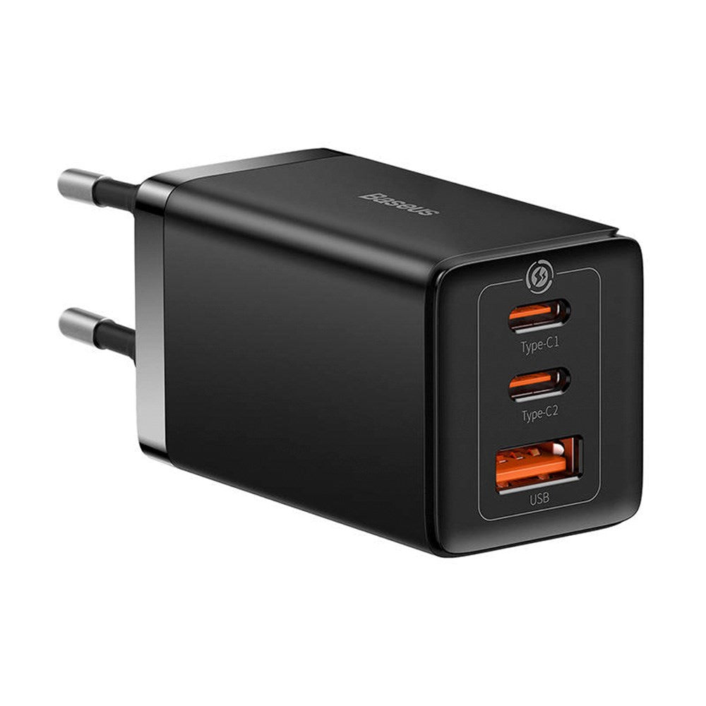 Baseus GaN5 Pro Vægoplader 65W med 2 x USB-C & 1 x USB-A - Sort