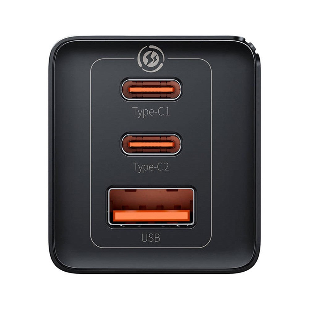 Baseus GaN5 Pro Vægoplader 65W med 2 x USB-C & 1 x USB-A - Sort