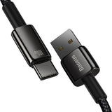 Baseus USB-A til USB-C Kabel m. 100W - 480Mb/s - 1m - Sort