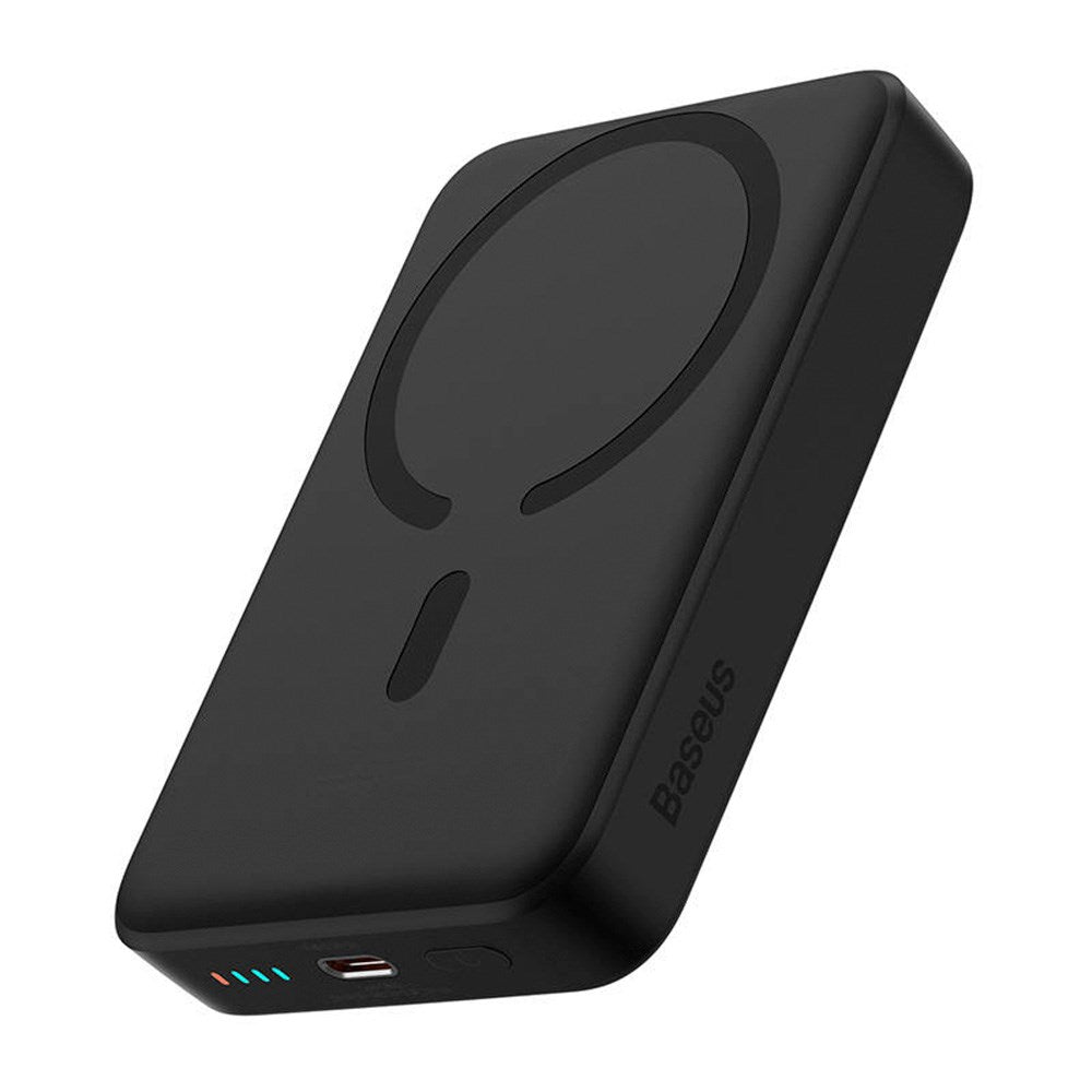 Baseus Mini 30W Magnetisk Powerbank m. USB-C PD & Qi Trådløs Opladning - 10.000 mAh - MagSafe Kompatibel - Sort