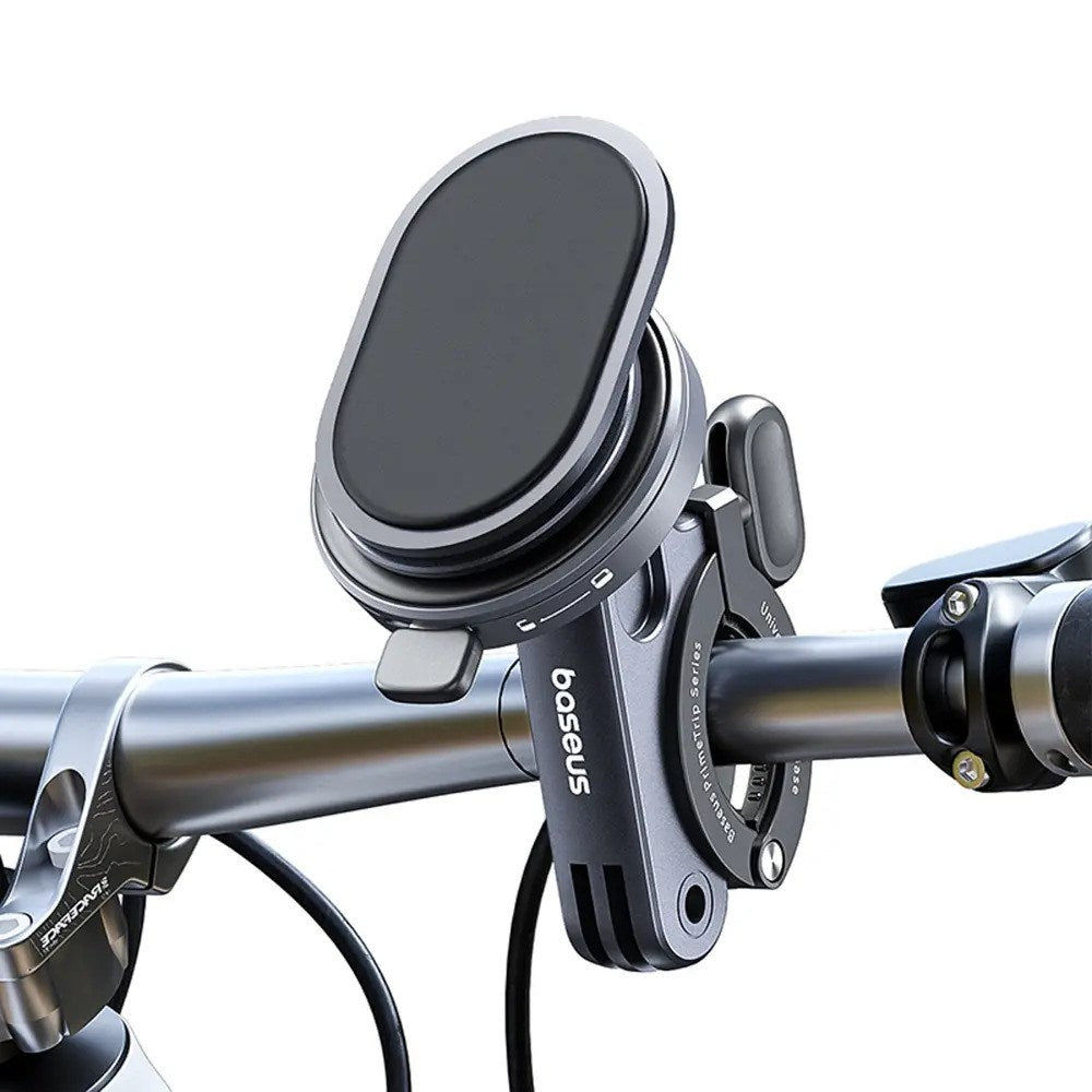 Baseus 2-i-1 PrimeTrip Mobilholder til Cykelstyr & Kickstand - Grå