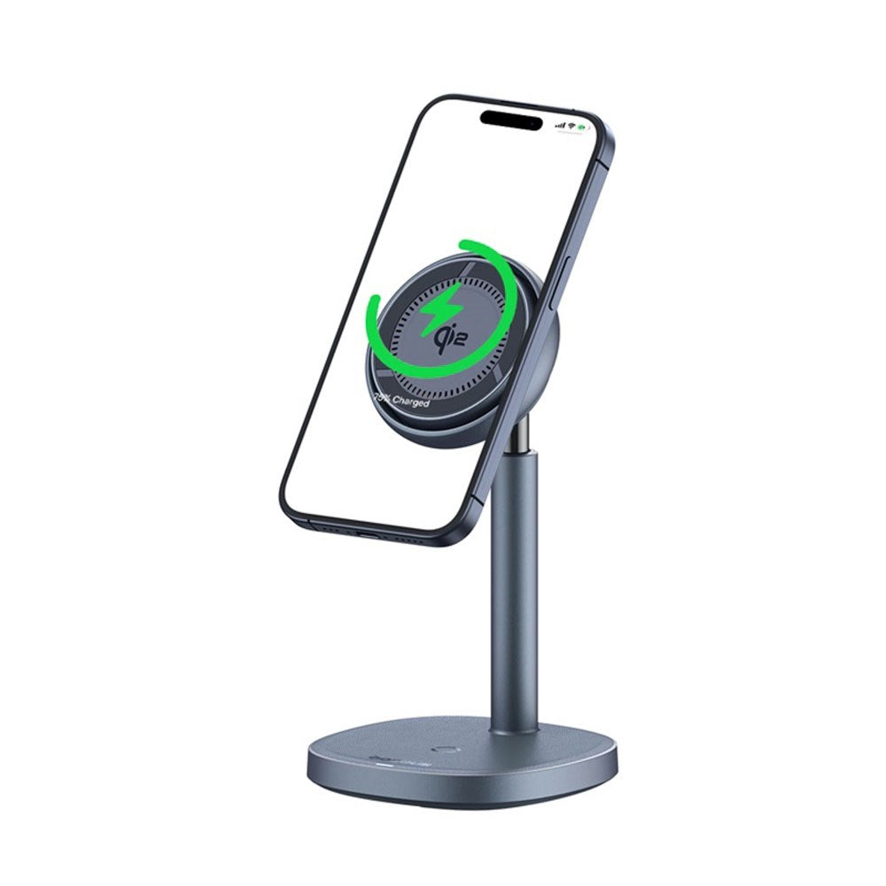 Baseus Orbit 2 Pro 2-i-1 Mobilholder med 20W Trådløs Opladning - MagSafe / Qi2 Kompatibel - Grå