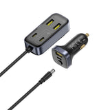 Baseus Multifunktionel Biloplader - 110W -  3 x USB-A - 3 x USB-C - 1.5m - Sort