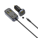 Baseus Multifunktionel Biloplader - 110W -  3 x USB-A - 3 x USB-C - 1.5m - Sort